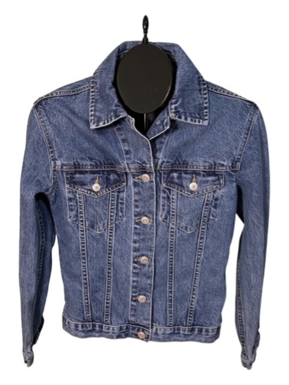 Vintage GAP Jean Jacket Women's S Medium Wash 100% Cotton Trucker Y2K Spring '00